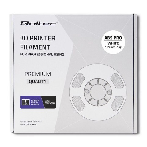 Qoltec Profesjonalny filament do druku 3D | ABS PRO | 1.75mm | 1 kg | Cold White Qoltec Profesjonalny filament do druku 3D | ABS PRO | 1.75mm | 1 kg | Cold White