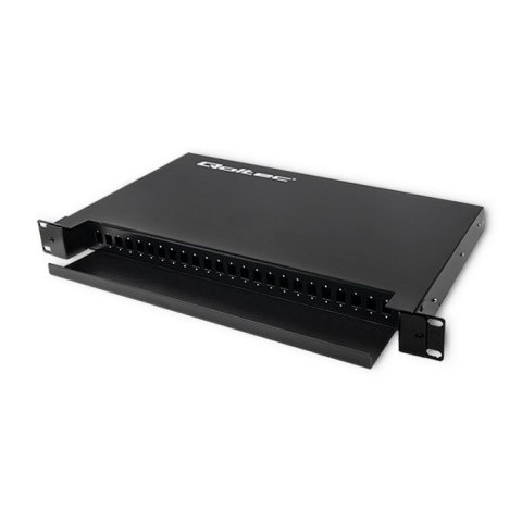 Qoltec Przełącznica światłowodowa RACK na szynie ODF | 24 porty | SC/ SX