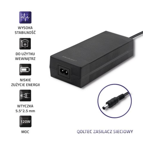 Qoltec Zasilacz desktopowy 72W | 24V | 3A | 5.5*2.5 |+ kabel zasilający Qoltec Zasilacz desktopowy 72W | 24V | 3A | 5.5*2.5 |+ kabel zasilający