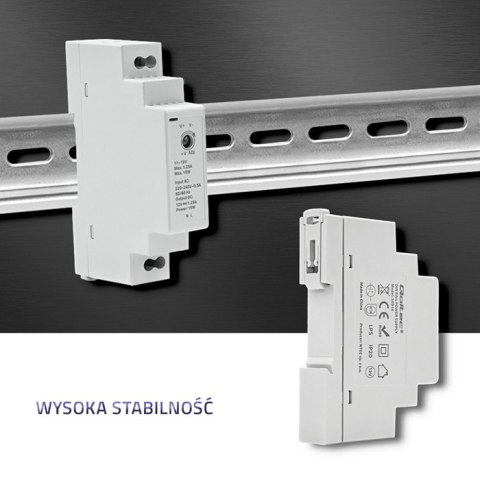 Qoltec Zasilacz na szynę DIN | 15W | 12V | 1.25A | Szary Qoltec Zasilacz na szynę DIN | 15W | 12V | 1.25A | Szary