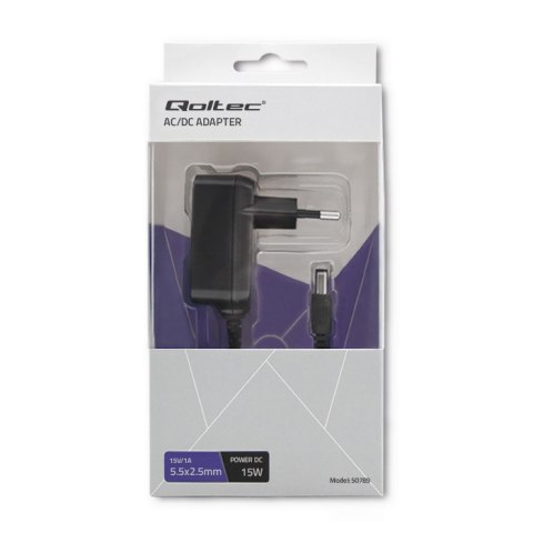 Qoltec Zasilacz wtyczkowy 15W | 15V | 1A | 5.5*2.5 Qoltec Zasilacz wtyczkowy 15W | 15V | 1A | 5.5*2.5