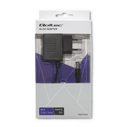 Qoltec Zasilacz wtyczkowy 6W | 6V | 1A | 5.5*2.1 Qoltec Zasilacz wtyczkowy 6W | 6V | 1A | 5.5*2.1