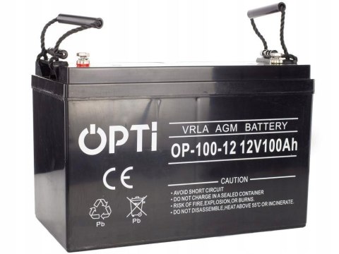 Akumulator bezobsługowy OPTI VRLA AGM 12V 100Ah Akumulator bezobsługowy OPTI VRLA AGM 12V 100Ah