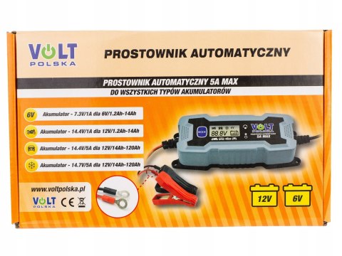 Prostownik automatyczny ładowarka 16V 12V LCD 5A