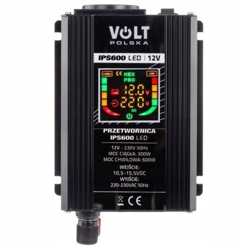 Przetwornica napięcia 12V / 230V 300/600W LED Przetwornica napięcia 12V / 230V 300/600W LED