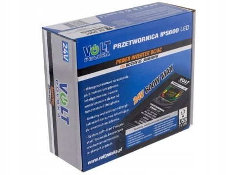 Przetwornica napięcia 24V / 230V 300/600W LED Przetwornica napięcia 24V / 230V 300/600W LED