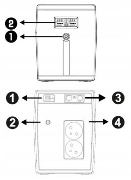 Zasilacz awaryjny UPS 600VA 360W LCD + PROGRAM