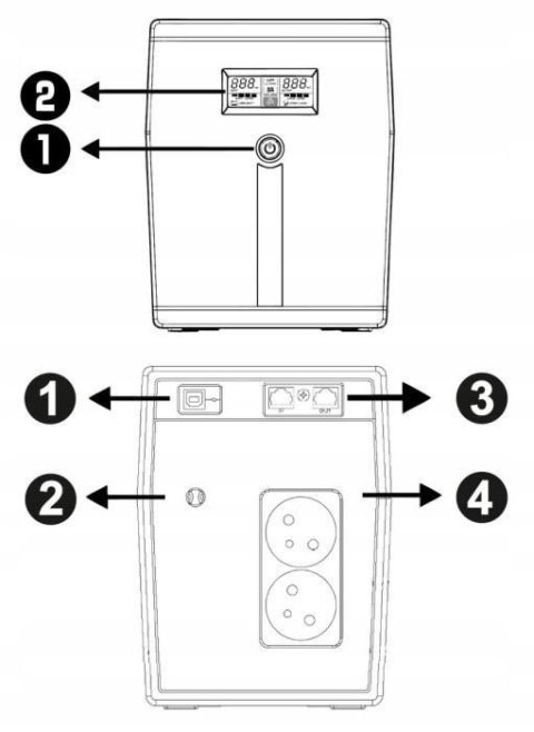 Zasilacz awaryjny UPS 600VA 360W LCD + PROGRAM Zasilacz awaryjny UPS 600VA 360W LCD + PROGRAM