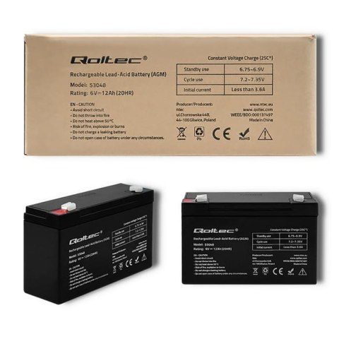 Akumulator AGM 6V 12Ah max 180A