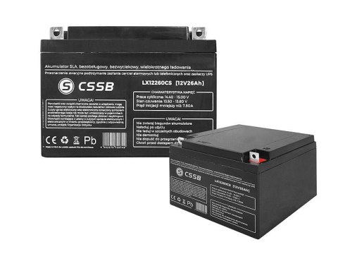 Akumulator żelowy 12V 26Ah LX12260CS