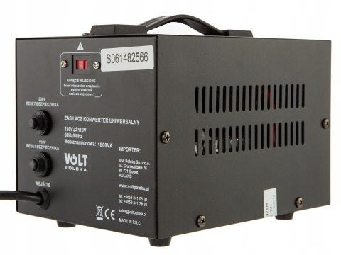 Konwerter napięcia 230V-110V 1000VA uniwersalny