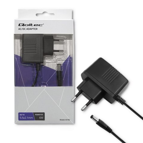 Qoltec Zasilacz wtyczkowy 6W | 6V | 1A | 5.5*2.1 Qoltec Zasilacz wtyczkowy 6W | 6V | 1A | 5.5*2.1