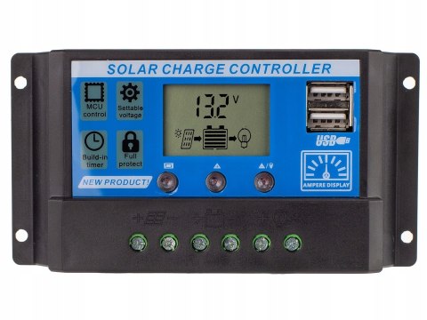 SOLARNY REGULATOR ŁADOWANIA PWM LCD USB 12/24V 30A SOLARNY REGULATOR ŁADOWANIA PWM LCD USB 12/24V 30A