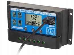 SOLARNY REGULATOR ŁADOWANIA PWM LCD USB 12/24V 30A