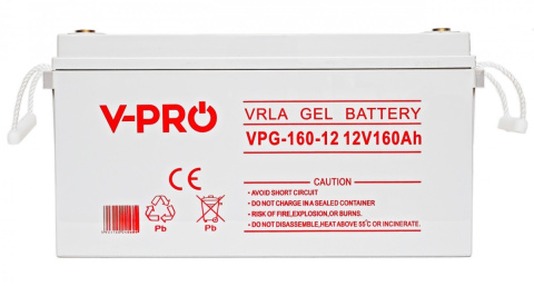 AKUMULATOR GEL VPRO PREMIUM 12V 160 Ah ŻELOWY VRLA BEZOBSŁUGOWY AKUMULATOR GEL VPRO PREMIUM 12V 160 Ah ŻELOWY VRLA BEZOBSŁUGOWY