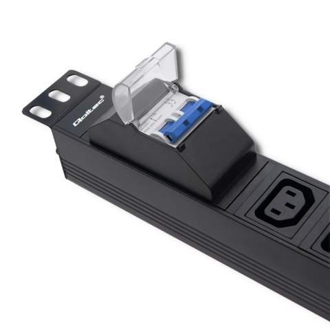 Qoltec Listwa zasilająca antyprzepięciowa CB do szafy RACK 19" | 1U | 10A | PDU | 8xIEC C13 | 2m Qoltec Listwa zasilająca antyprzepięciowa CB do szafy RACK 19" | 1U | 10A | PDU | 8xIEC C13 | 2m