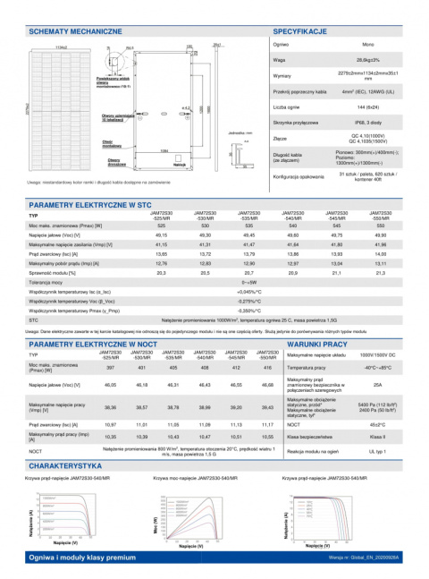 Panel fotowoltaiczny 540W JA Solar JAM72S30 540/MR Deep Blue 3.0 Panel fotowoltaiczny 540W JA Solar JAM72S30 540/MR Deep Blue 3.0