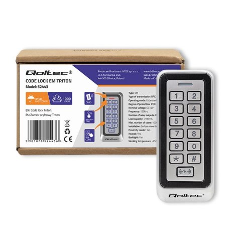 Qoltec Zamek szyfrowy TRITON | EM