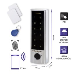 Qoltec Zamek szyfrowy dotykowy TITAN | EM | BT