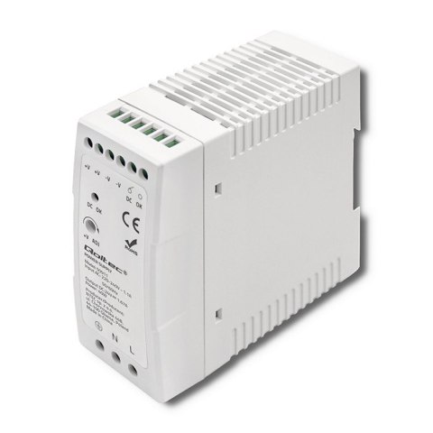 Qoltec Zasilacz na szynę DIN | 40W | 24V | 1.67A | Szary | Slim