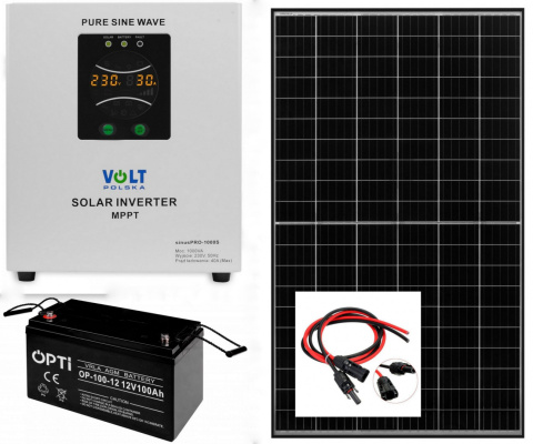 Zestaw Solarny Sinus Pro 1000S Panel 405W Akumulator 100Ah Zestaw Solarny Sinus Pro 1000S Panel 405W Akumulator 100Ah