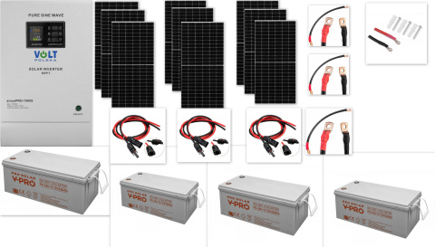 Zestaw Solarny Sinus Pro 7000S 9xPanele 540W 4xAkumulatory 220Ah Zestaw Solarny Sinus Pro 7000S 9xPanele 540W 4xAkumulatory 220Ah
