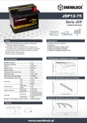 Akumulator Enerblock JDP12-75 AGM DuoPower do samochodu do UPS Akumulator Enerblock JDP12-75 AGM DuoPower do samochodu do UPS