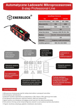 Ładowarka mikroprocesorowa 12V 4A ENR12-4(V3.0)