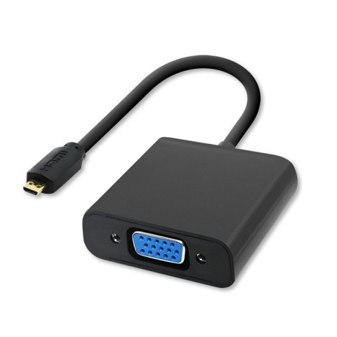 Qoltec Adapter Micro HDMI D męski | VGA żeński | +3.5mm Audio | 0.2m Qoltec Adapter Micro HDMI D męski | VGA żeński | +3.5mm Audio | 0.2m