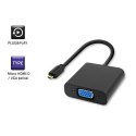 Qoltec Adapter Micro HDMI D męski | VGA żeński | +3.5mm Audio | 0.2m Qoltec Adapter Micro HDMI D męski | VGA żeński | +3.5mm Audio | 0.2m