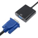 Qoltec Adapter Micro HDMI D męski | VGA żeński | +3.5mm Audio | 0.2m Qoltec Adapter Micro HDMI D męski | VGA żeński | +3.5mm Audio | 0.2m