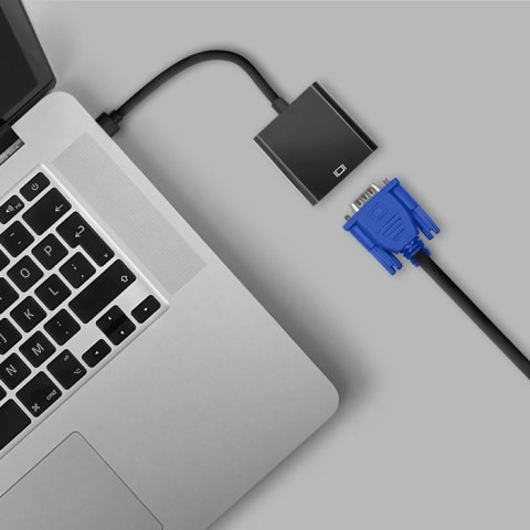 Qoltec Adapter Micro HDMI D męski | VGA żeński | +3.5mm Audio | 0.2m Qoltec Adapter Micro HDMI D męski | VGA żeński | +3.5mm Audio | 0.2m