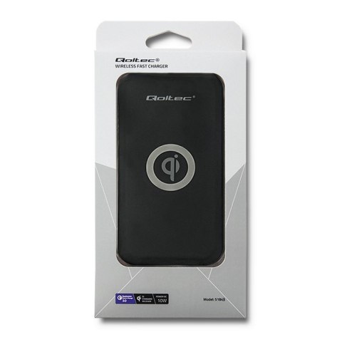 Qoltec Bezprzewodowa ładowarka indukcyjna | Qualcomm QuickCharge 3.0 10W | Czarny Qoltec Bezprzewodowa ładowarka indukcyjna | Qualcomm QuickCharge 3.0 10W | Czarny