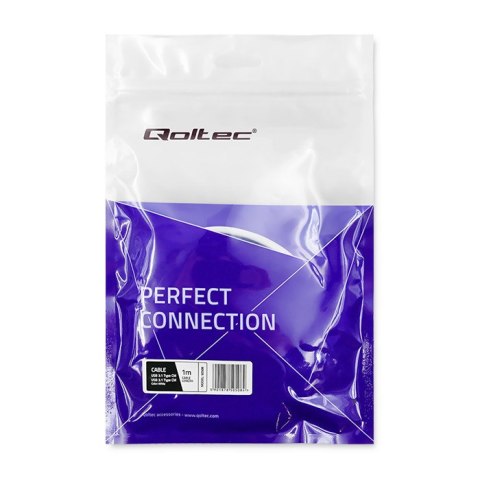 Qoltec Kabel USB 3.1 typ C męski | USB 3.1 typ C męski | 1m | Biały Qoltec Kabel USB 3.1 typ C męski | USB 3.1 typ C męski | 1m | Biały