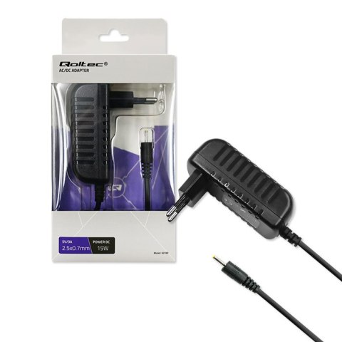Qoltec Ładowarka sieciowa 15W | 5V | 3A | 2.5*0.7 | 1.4m Qoltec Ładowarka sieciowa 15W | 5V | 3A | 2.5*0.7 | 1.4m
