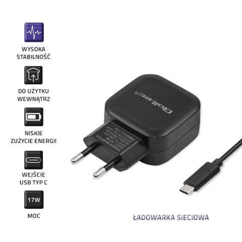 Qoltec Ładowarka sieciowa 17W | 5V | 3.4A | 2xUSB + kabel USB typC Qoltec Ładowarka sieciowa 17W | 5V | 3.4A | 2xUSB + kabel USB typC