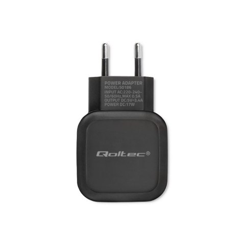 Qoltec Ładowarka sieciowa 17W | 5V | 3.4A | 2xUSB Qoltec Ładowarka sieciowa 17W | 5V | 3.4A | 2xUSB