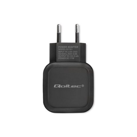 Qoltec Ładowarka sieciowa 17W | 5V | 3.4A | 3xUSB Qoltec Ładowarka sieciowa 17W | 5V | 3.4A | 3xUSB