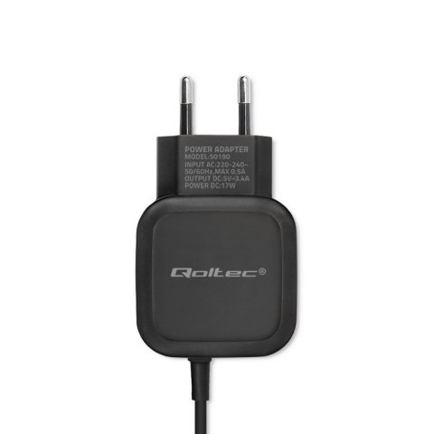 Qoltec Ładowarka sieciowa 17W | 5V | 3.4A | USB + USB typ C Qoltec Ładowarka sieciowa 17W | 5V | 3.4A | USB + USB typ C