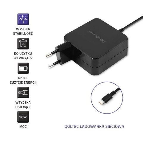 Qoltec Ładowarka sieciowa 90W | 20.3V | 4.5A | USB typ C Qoltec Ładowarka sieciowa 90W | 20.3V | 4.5A | USB typ C