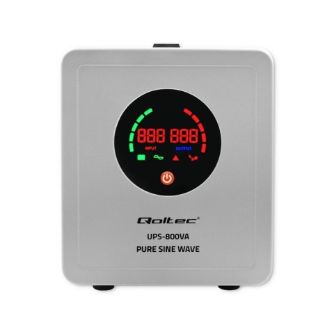 Qoltec Zasilacz awaryjny Pure Sine Wave UPS | 800VA | 560W | Szary Qoltec Zasilacz awaryjny Pure Sine Wave UPS | 800VA | 560W | Szary