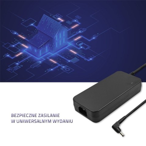 Qoltec Zasilacz do Asus 150W | 19.5V | 7.7A | 5.5*2.5 | +kabel zasilający Qoltec Zasilacz do Asus 150W | 19.5V | 7.7A | 5.5*2.5 | +kabel zasilający