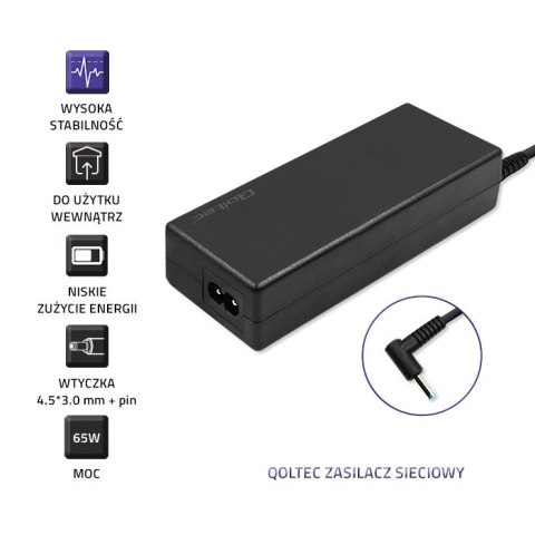 Qoltec Zasilacz do HP 65W | 19.5V | 3.33A | 4.5*3.0+pin | Slim Qoltec Zasilacz do HP 65W | 19.5V | 3.33A | 4.5*3.0+pin | Slim