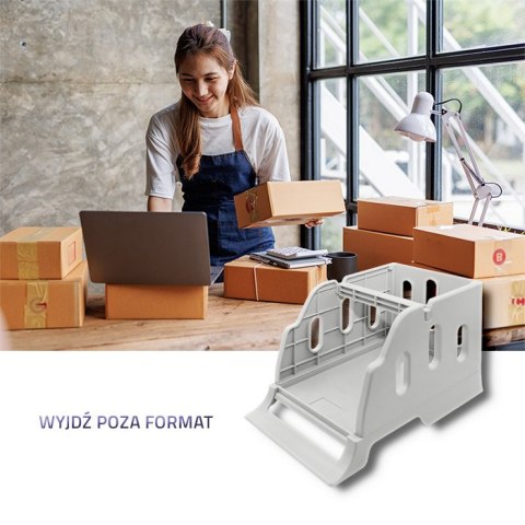 Qoltec Zewnętrzny podajnik etykiet | Szary Qoltec Zewnętrzny podajnik etykiet | Szary