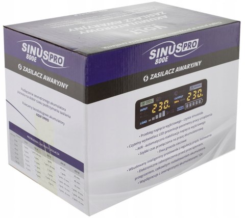 Zasilacz awaryjny sinus PRO 800 E 12V 5/10A Zasilacz awaryjny sinus PRO 800 E 12V 5/10A