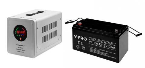Zasilanie awaryjne Zasilanie awaryjne UPS 800VA 560W + Aku 100Ah VPRO