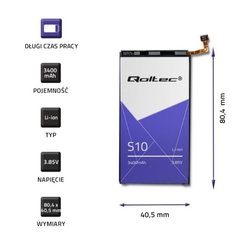 Qoltec Bateria do Samsung S10 | 3400mAh Qoltec Bateria do Samsung S10 | 3400mAh