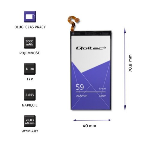Qoltec Bateria do Samsung S9 | 3000mAh Qoltec Bateria do Samsung S9 | 3000mAh