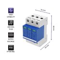 Qoltec Ogranicznik ochronnik przepięć DC| 3P | 1000V | T2 | C