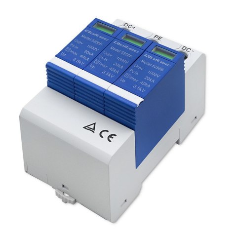 Qoltec Ogranicznik ochronnik przepięć DC| 3P | 1000V | T2 | C